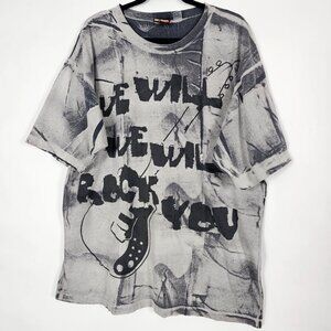 Vintage We Will Rock You All Over Print Mens XL Short Sleeve Graphic T Shirt